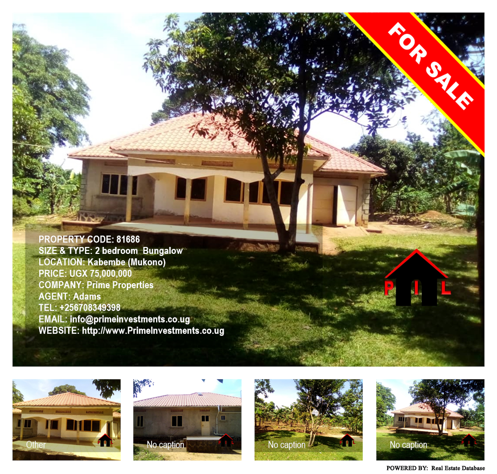 2 bedroom Bungalow  for sale in Kabembe Mukono Uganda, code: 81686