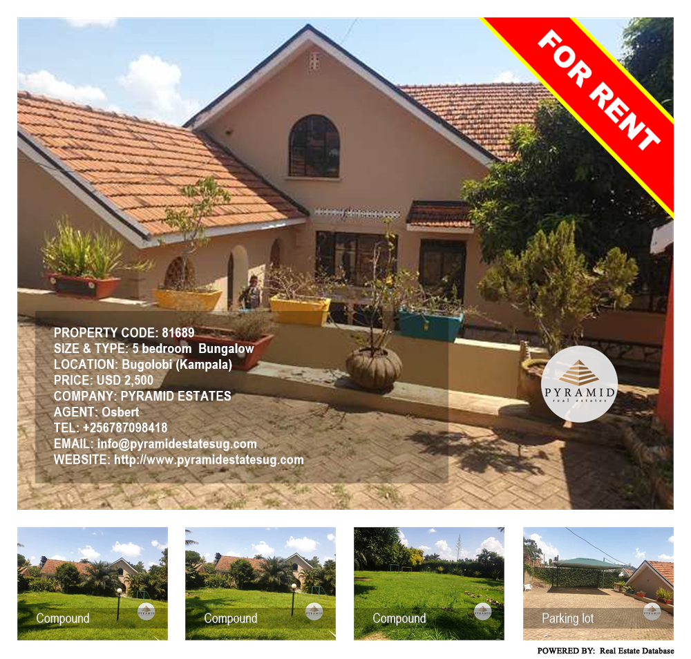 5 bedroom Bungalow  for rent in Bugoloobi Kampala Uganda, code: 81689