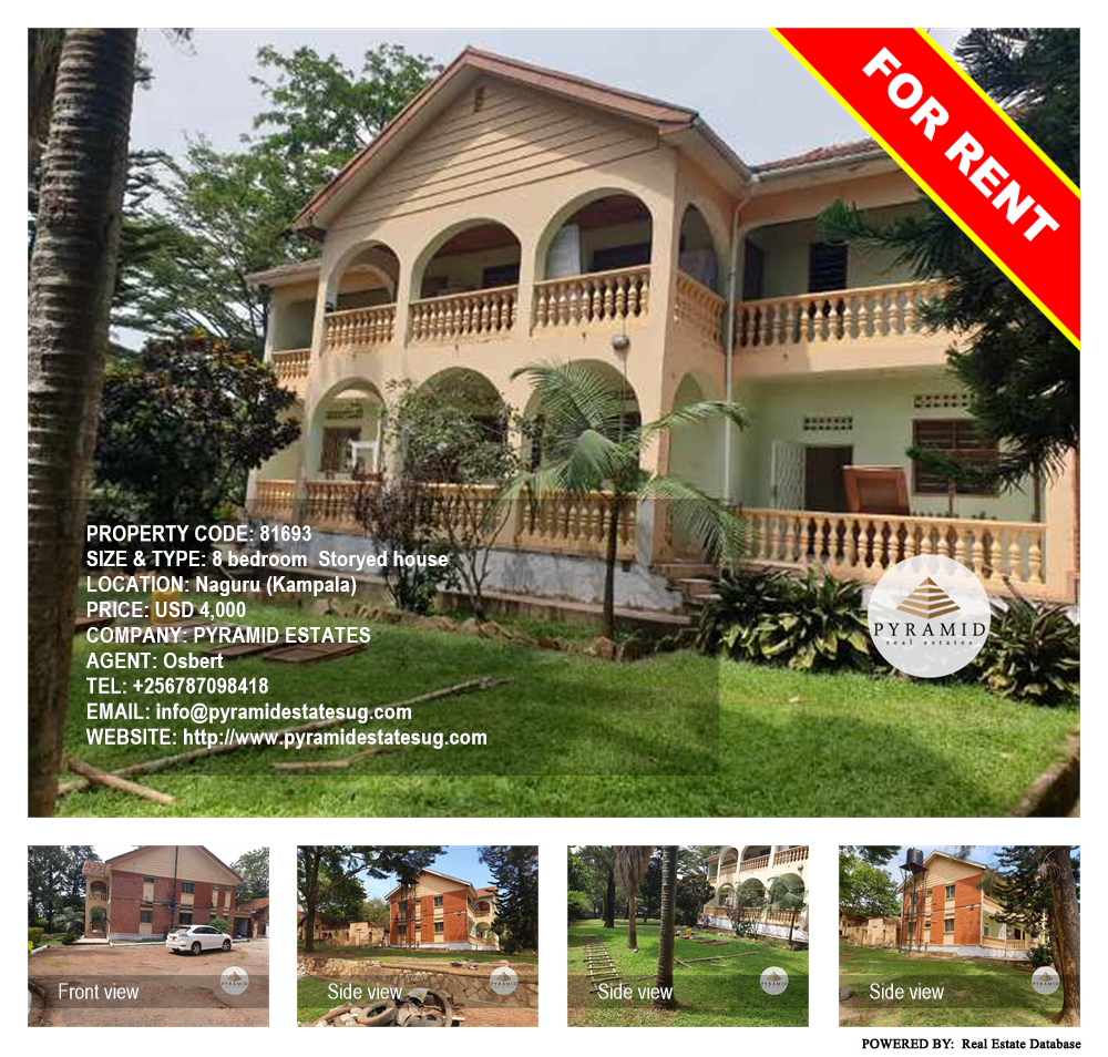 8 bedroom Storeyed house  for rent in Naguru Kampala Uganda, code: 81693