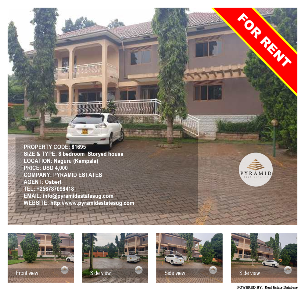 8 bedroom Storeyed house  for rent in Naguru Kampala Uganda, code: 81695