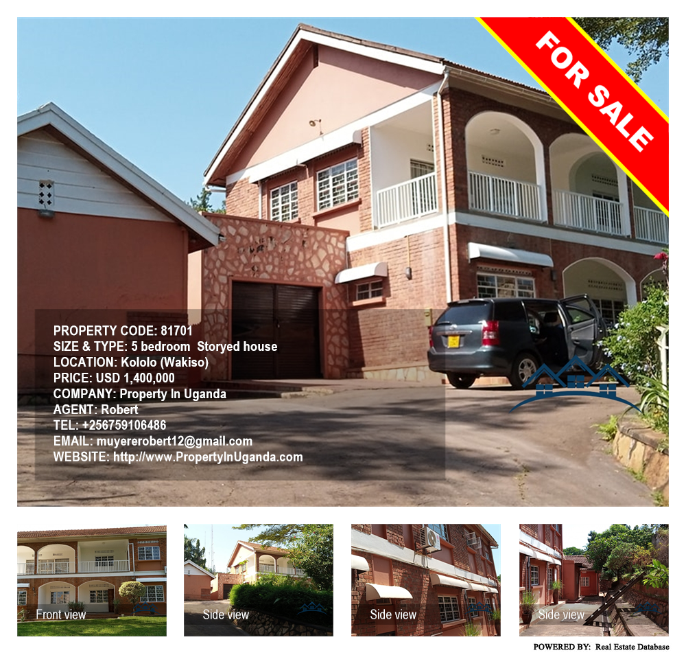 5 bedroom Storeyed house  for sale in Kololo Wakiso Uganda, code: 81701