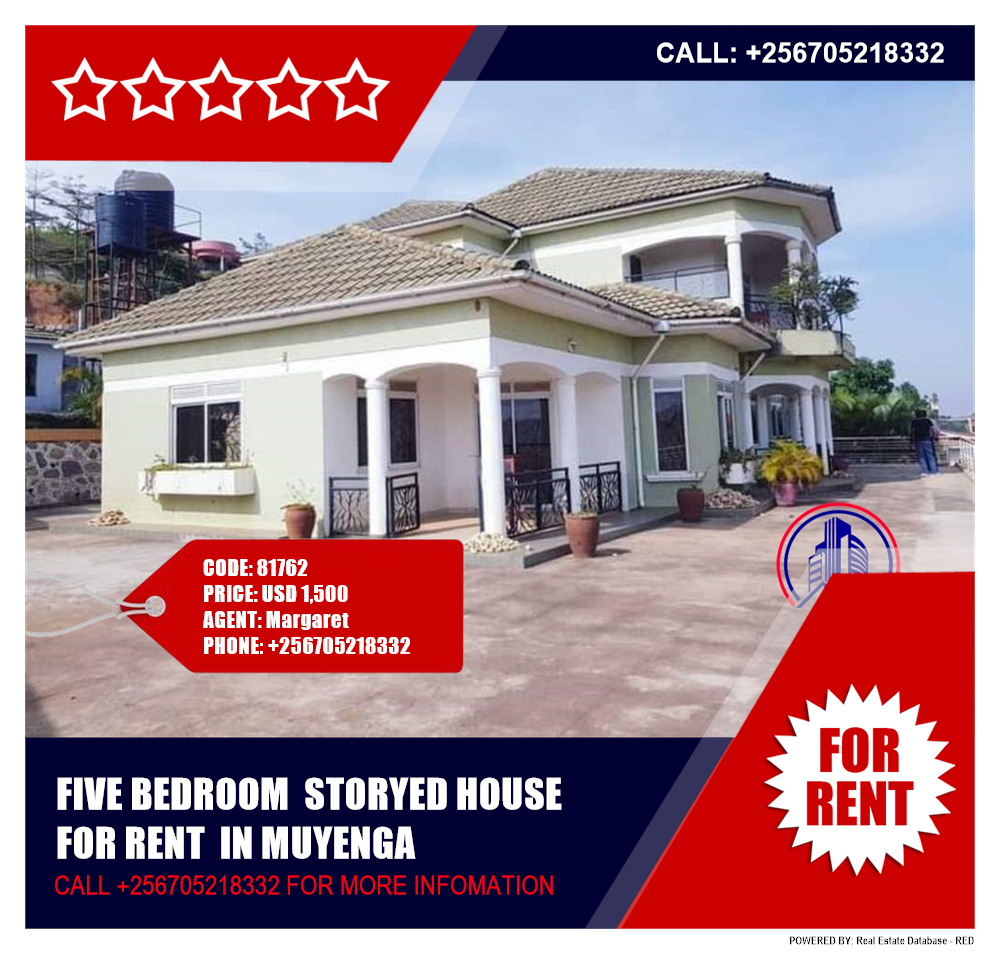 5 bedroom Storeyed house  for rent in Muyenga Kampala Uganda, code: 81762