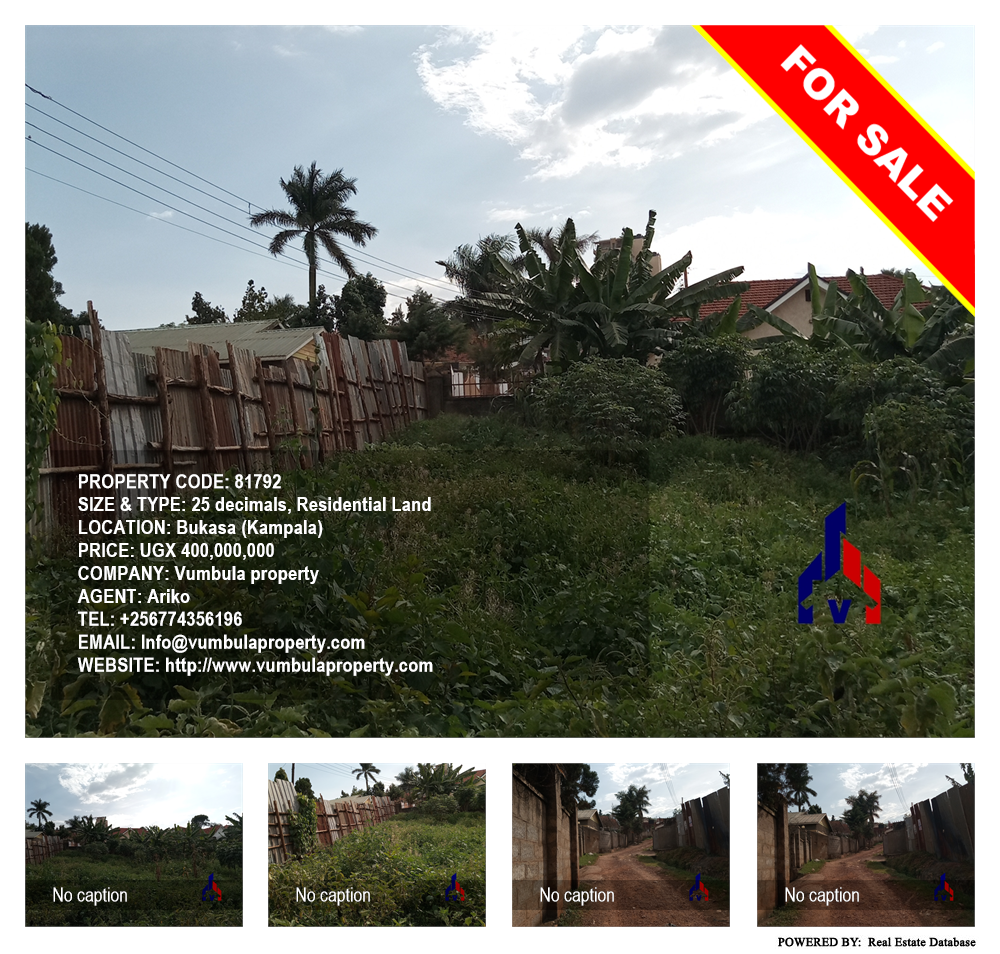 Residential Land  for sale in Bukasa Kampala Uganda, code: 81792