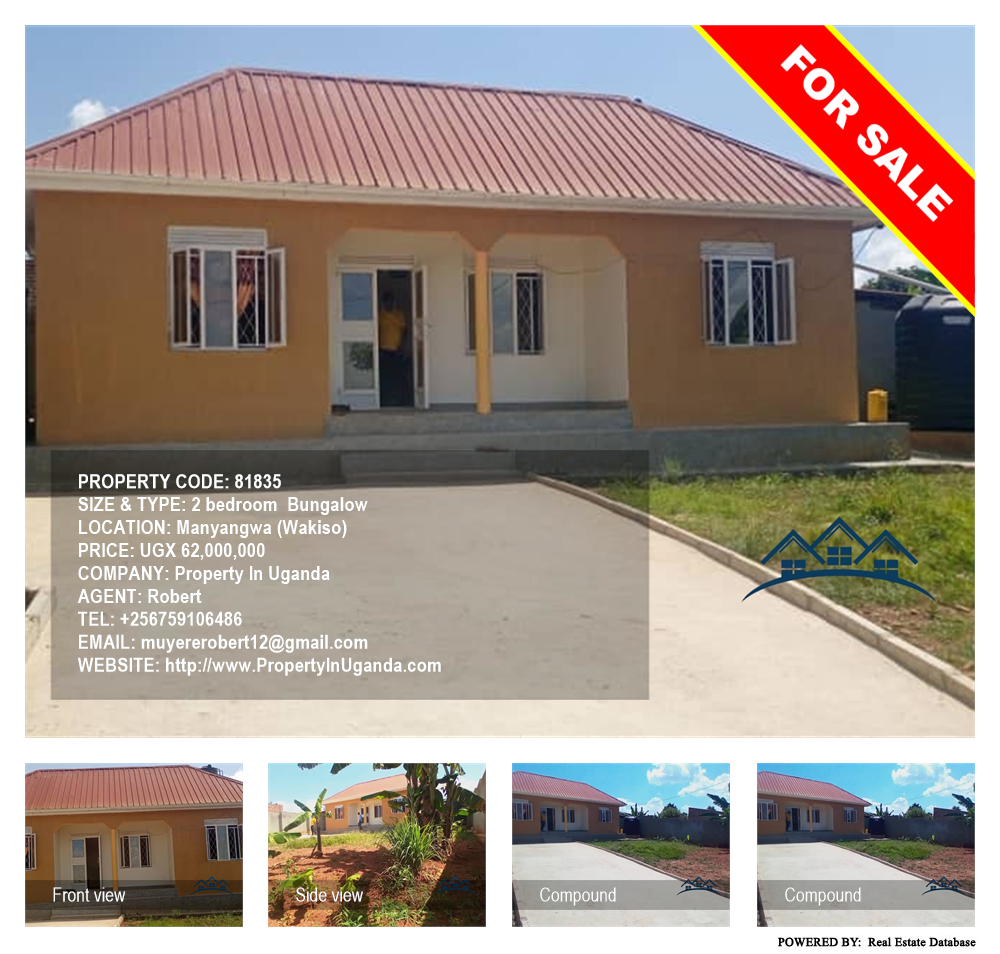 2 bedroom Bungalow  for sale in Manyangwa Wakiso Uganda, code: 81835