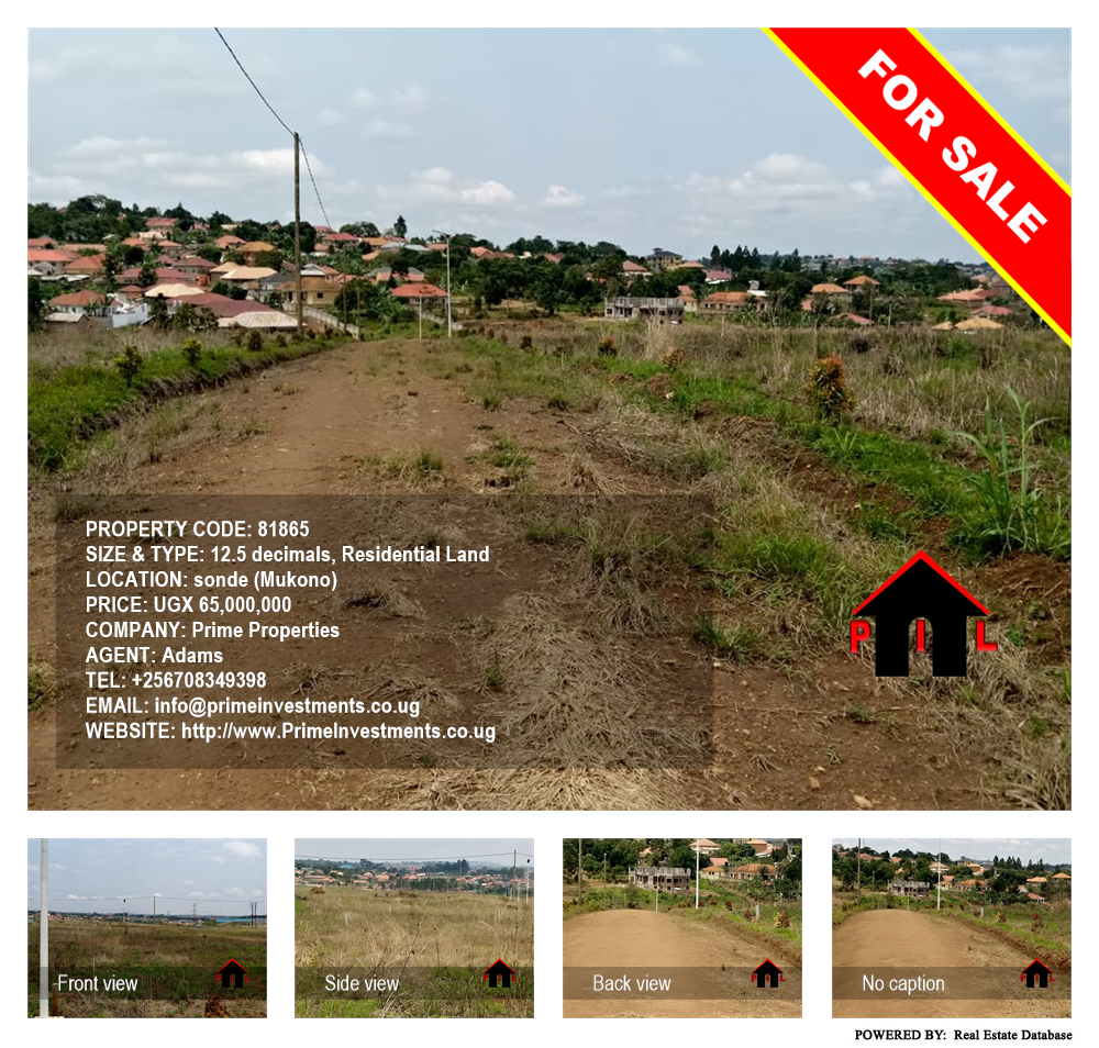 Residential Land  for sale in Sonde Mukono Uganda, code: 81865