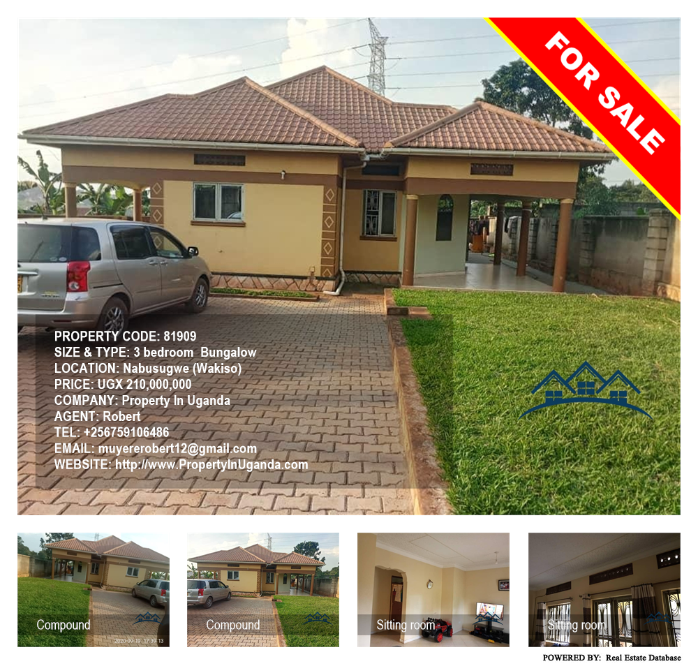 3 bedroom Bungalow  for sale in Nabusugwe Wakiso Uganda, code: 81909