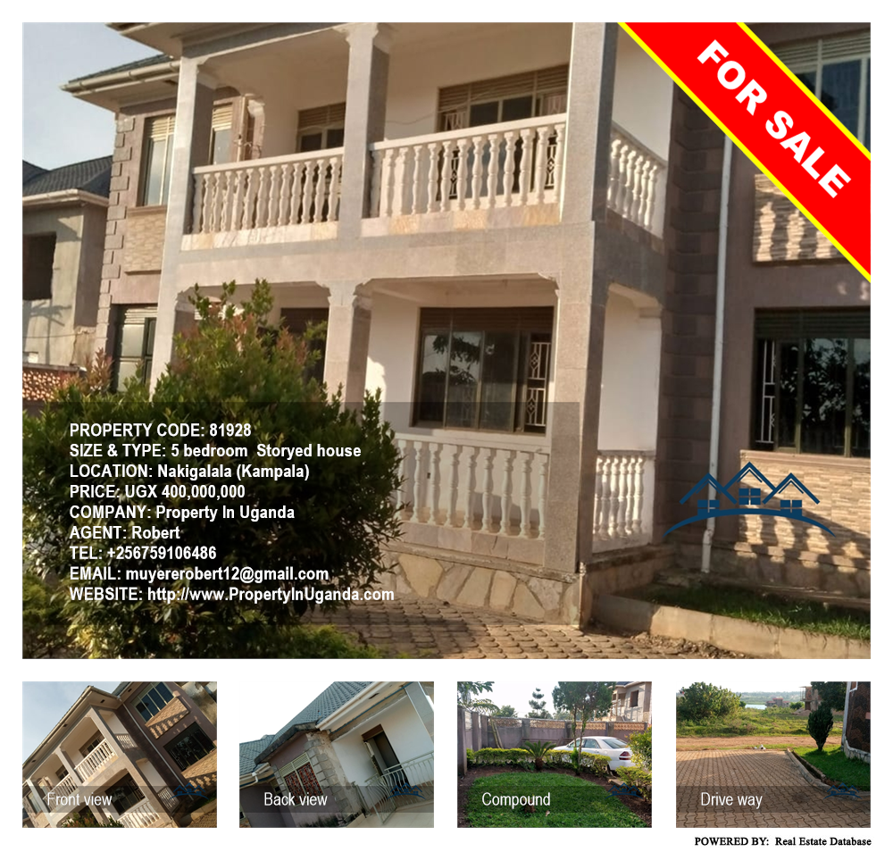 5 bedroom Storeyed house  for sale in Nakigalala Kampala Uganda, code: 81928