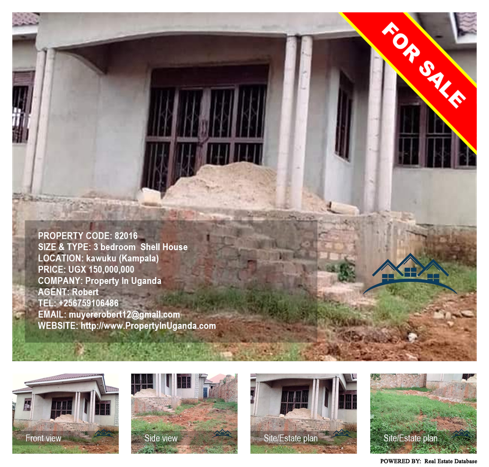 3 bedroom Shell House  for sale in Kawuku Kampala Uganda, code: 82016