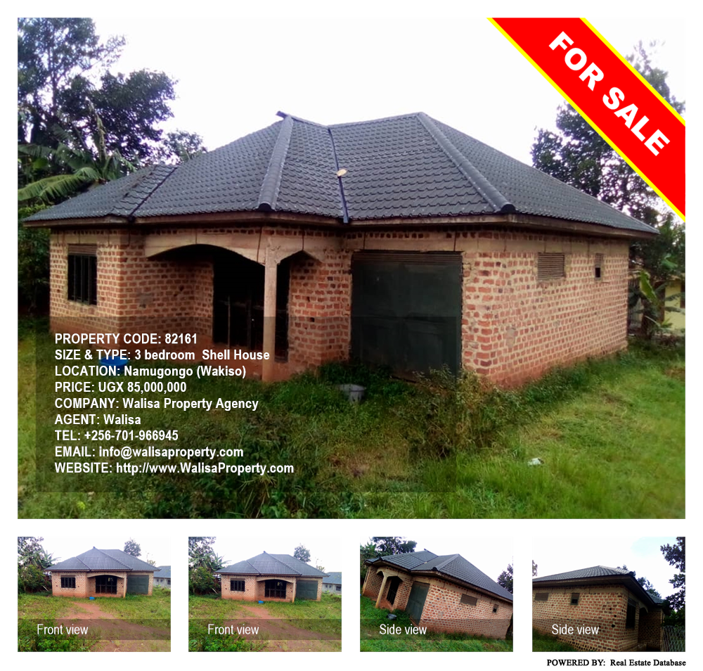 3 bedroom Shell House  for sale in Namugongo Wakiso Uganda, code: 82161