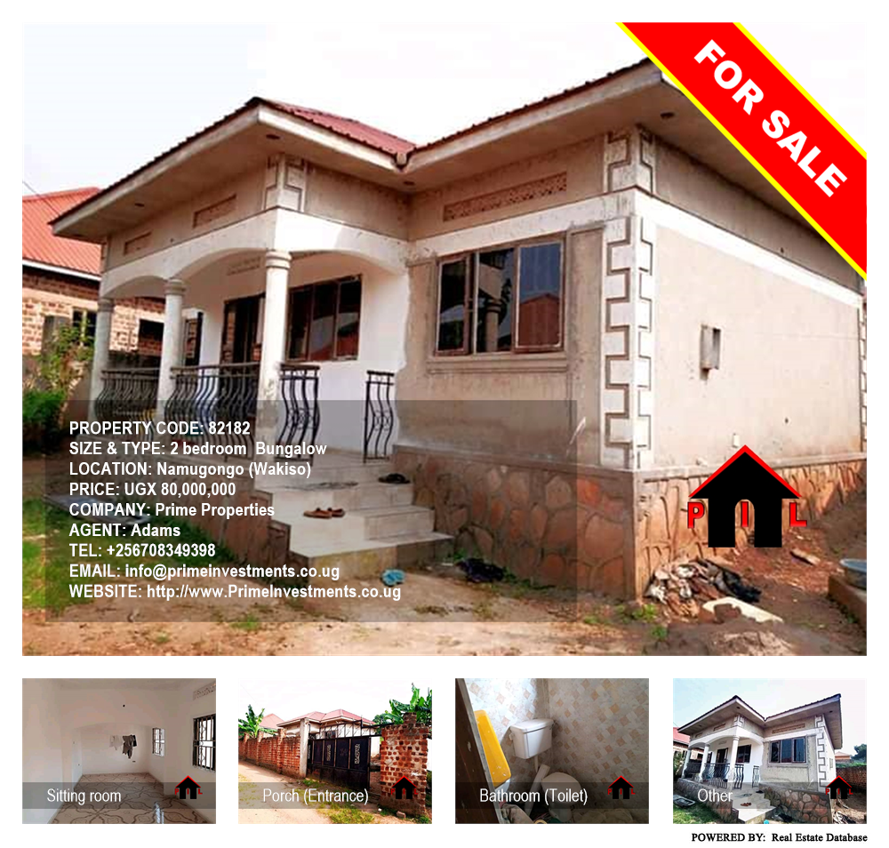 2 bedroom Bungalow  for sale in Namugongo Wakiso Uganda, code: 82182