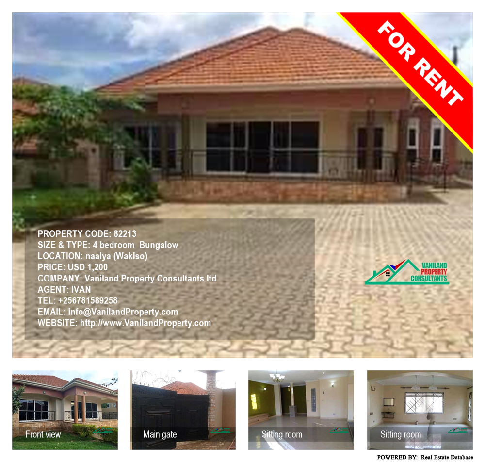 4 bedroom Bungalow  for rent in Naalya Wakiso Uganda, code: 82213