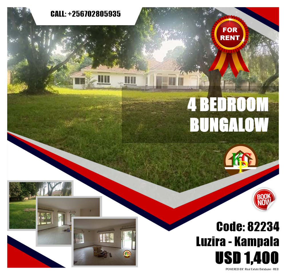 4 bedroom Bungalow  for rent in Luzira Kampala Uganda, code: 82234