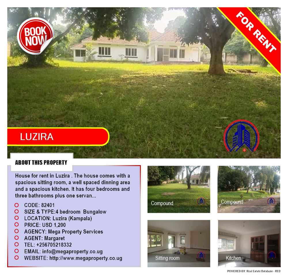 4 bedroom Bungalow  for rent in Luzira Kampala Uganda, code: 82401