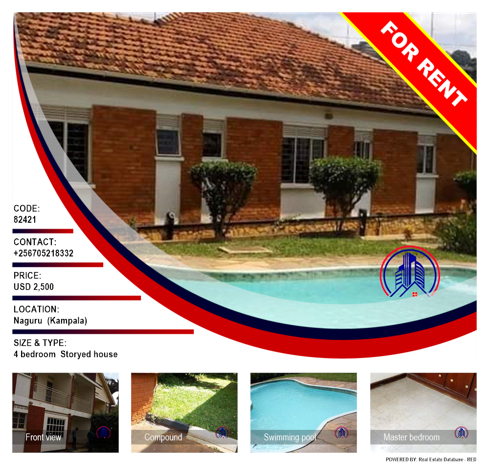 4 bedroom Storeyed house  for rent in Naguru Kampala Uganda, code: 82421