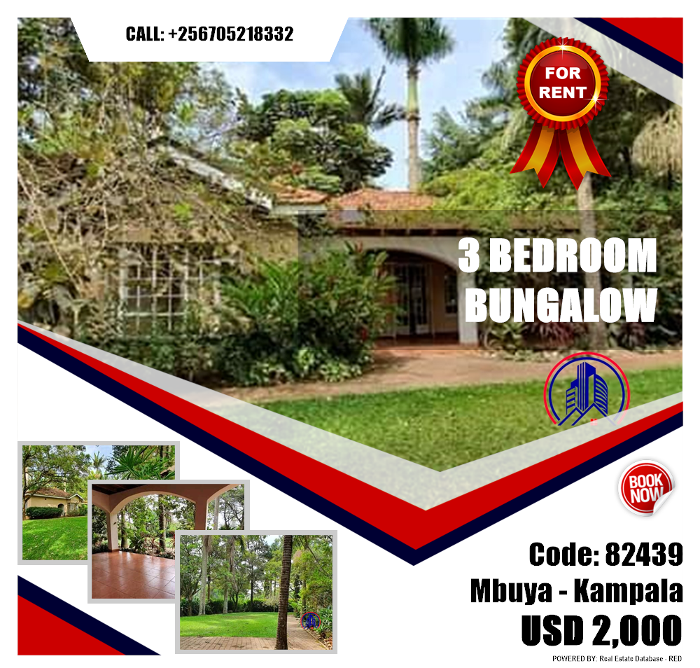 3 bedroom Bungalow  for rent in Mbuya Kampala Uganda, code: 82439