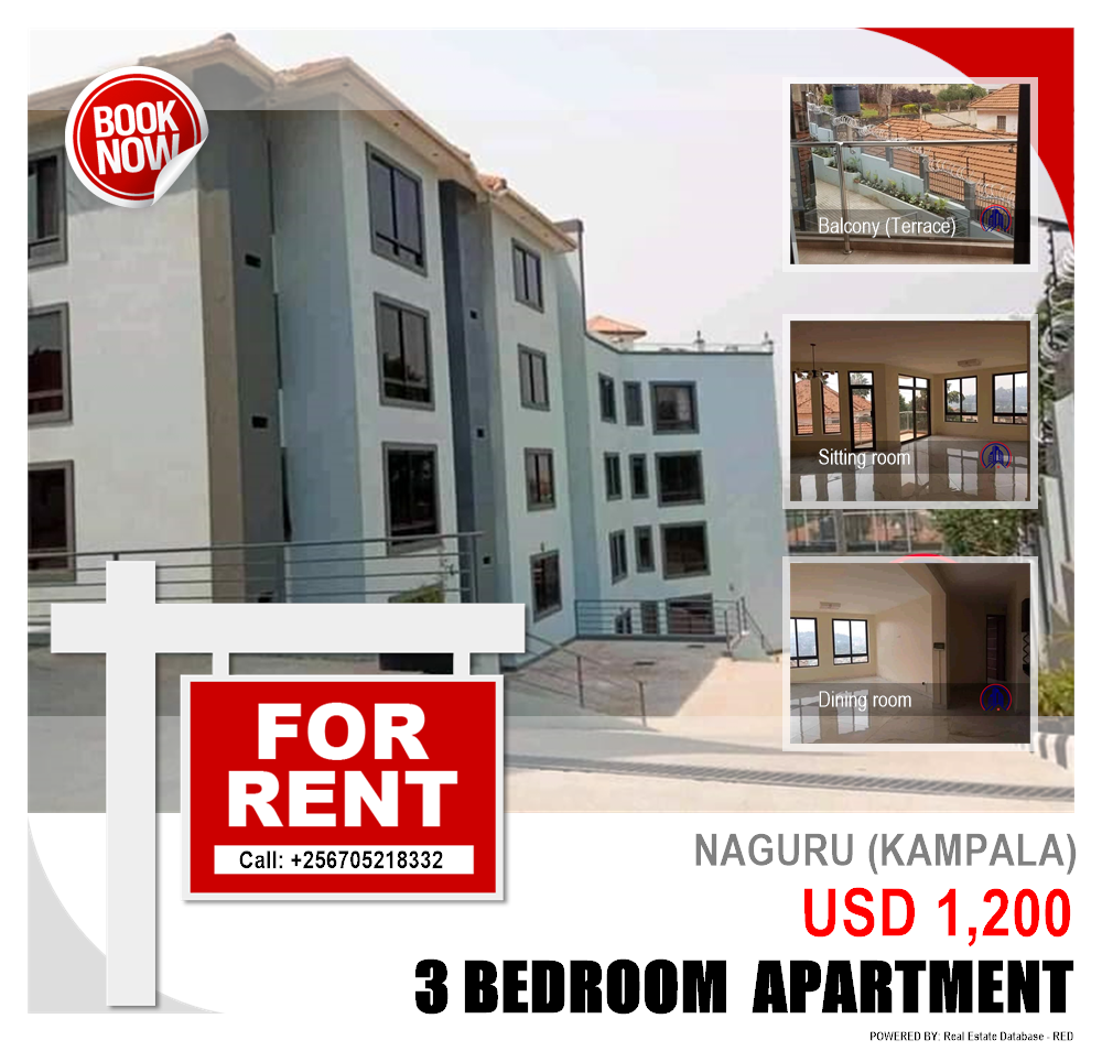 3 bedroom Apartment  for rent in Naguru Kampala Uganda, code: 82579