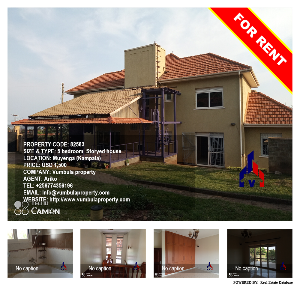 5 bedroom Storeyed house  for rent in Muyenga Kampala Uganda, code: 82583