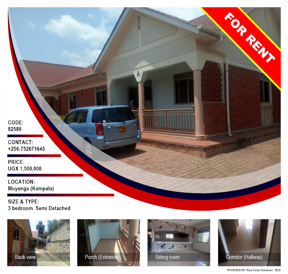 3 bedroom Semi Detached  for rent in Muyenga Kampala Uganda, code: 82586