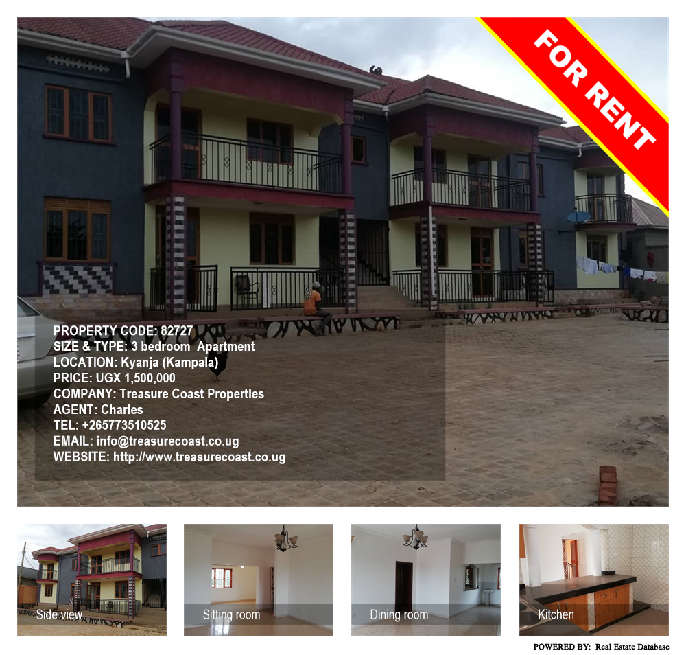 3 bedroom Apartment  for rent in Kyanja Kampala Uganda, code: 82727