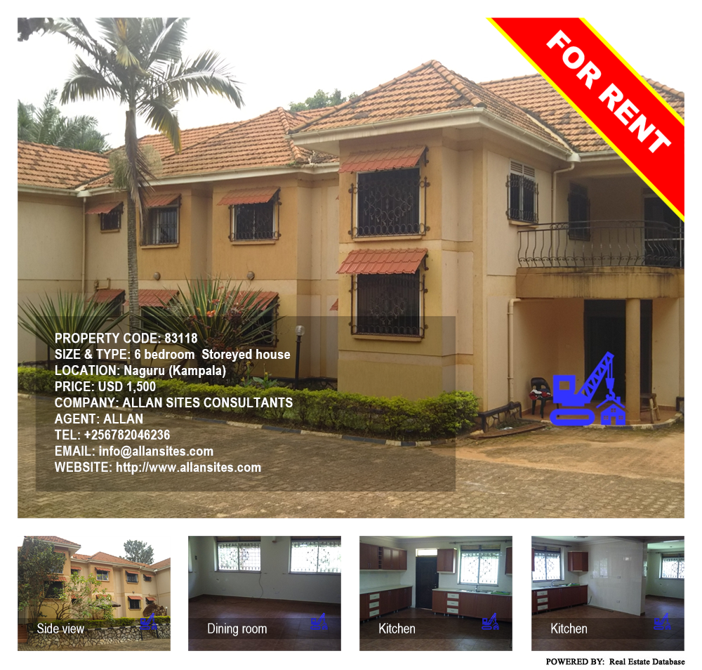 6 bedroom Storeyed house  for rent in Naguru Kampala Uganda, code: 83118