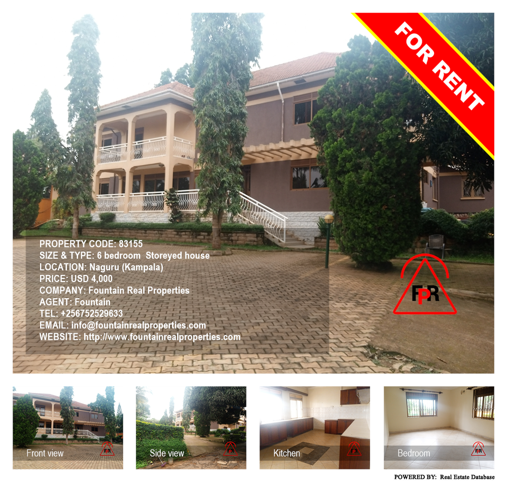 6 bedroom Storeyed house  for rent in Naguru Kampala Uganda, code: 83155