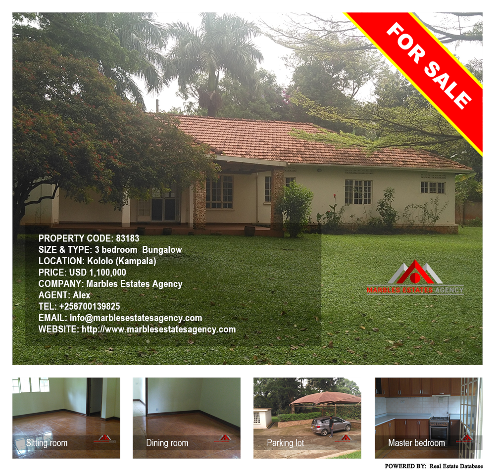 3 bedroom Bungalow  for sale in Kololo Kampala Uganda, code: 83183