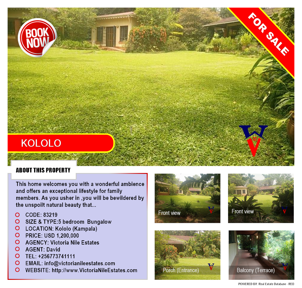 5 bedroom Bungalow  for sale in Kololo Kampala Uganda, code: 83219