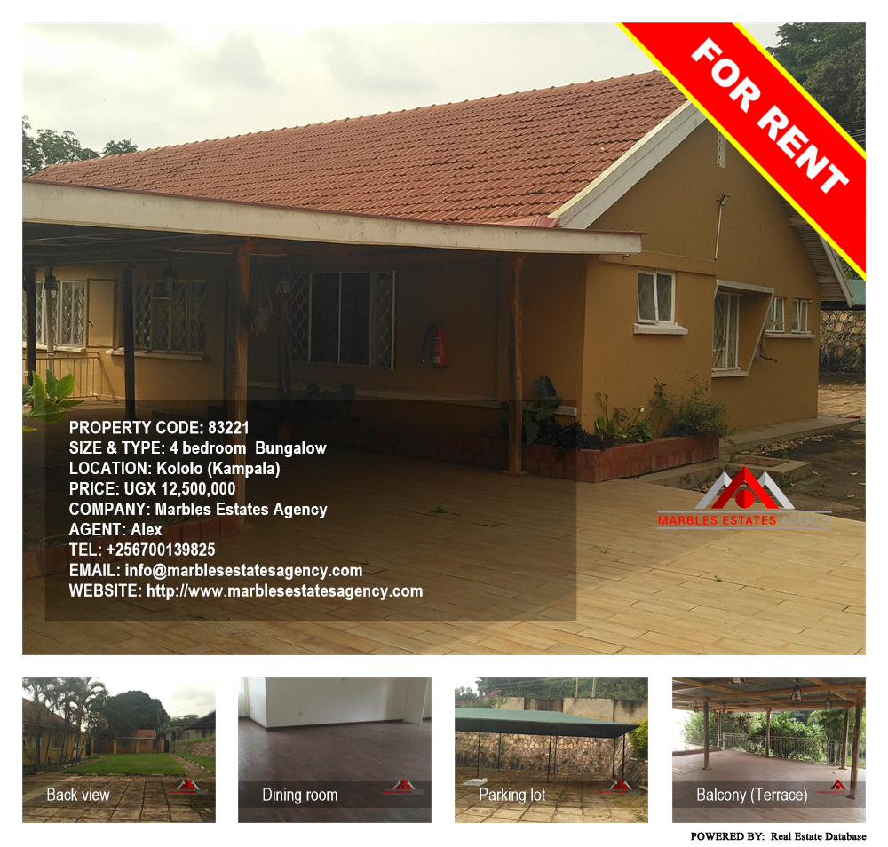 4 bedroom Bungalow  for rent in Kololo Kampala Uganda, code: 83221