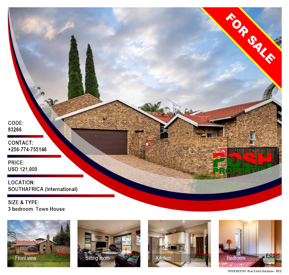 3 bedroom Town House  for sale in SouthAfrica International Uganda, code: 83266
