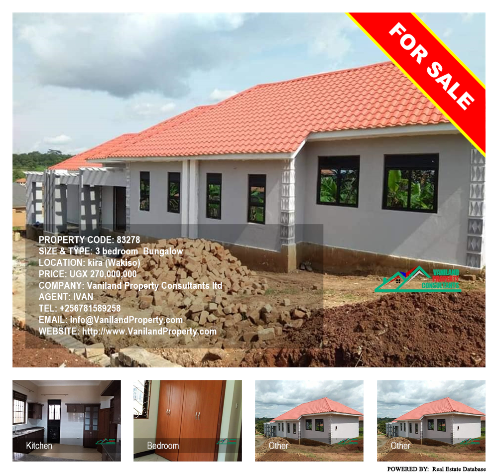 3 bedroom Bungalow  for sale in Kira Wakiso Uganda, code: 83278