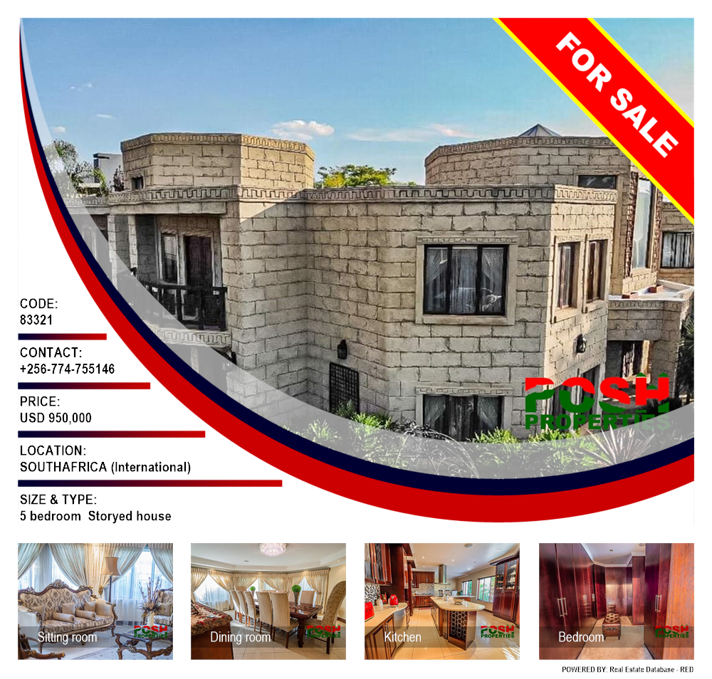 5 bedroom Storeyed house  for sale in Southafrica International Uganda, code: 83321