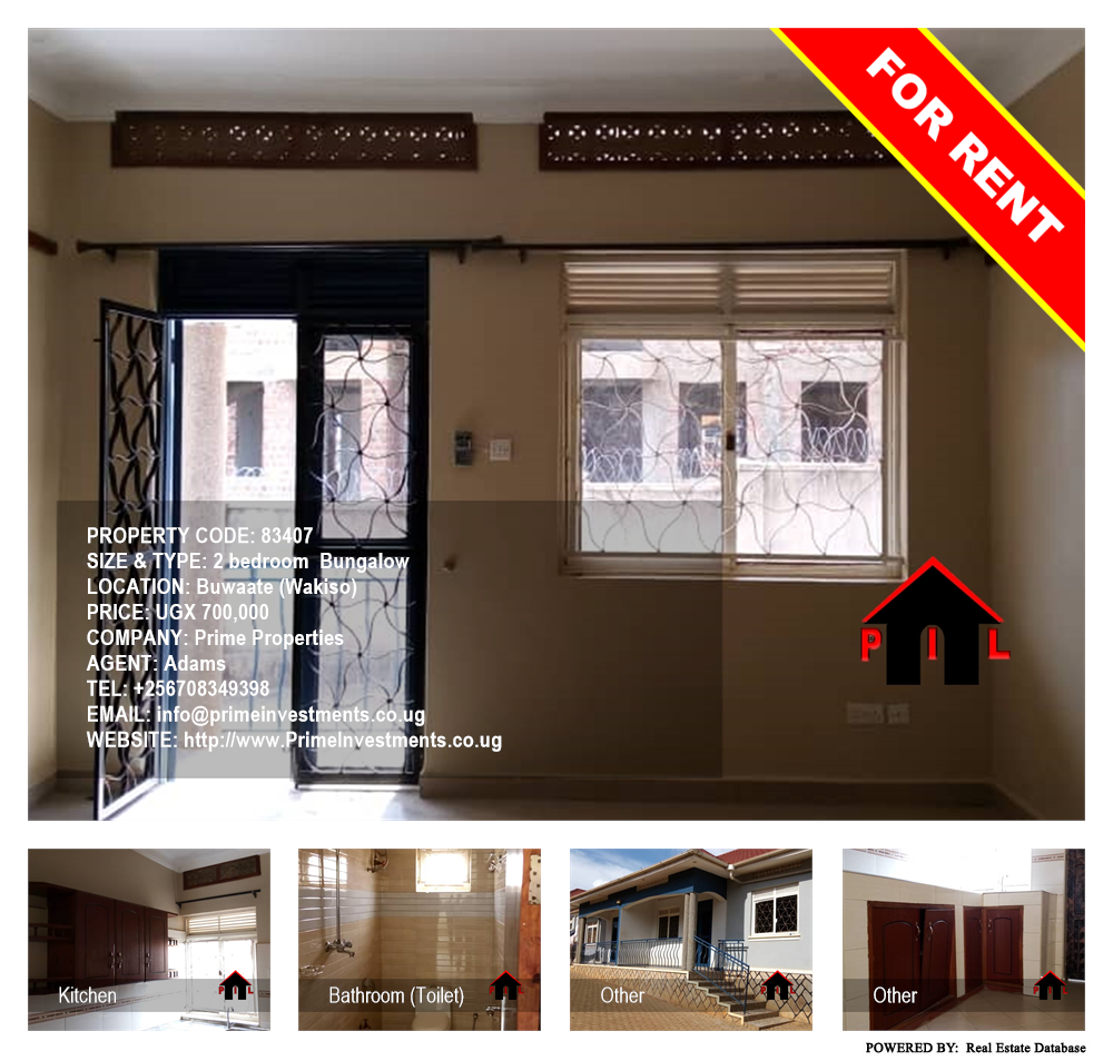 2 bedroom Bungalow  for rent in Buwaate Wakiso Uganda, code: 83407