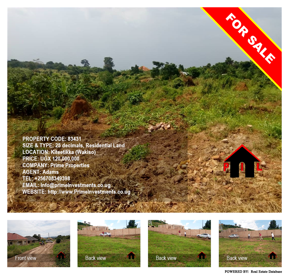 Residential Land  for sale in Kiteetikka Wakiso Uganda, code: 83431