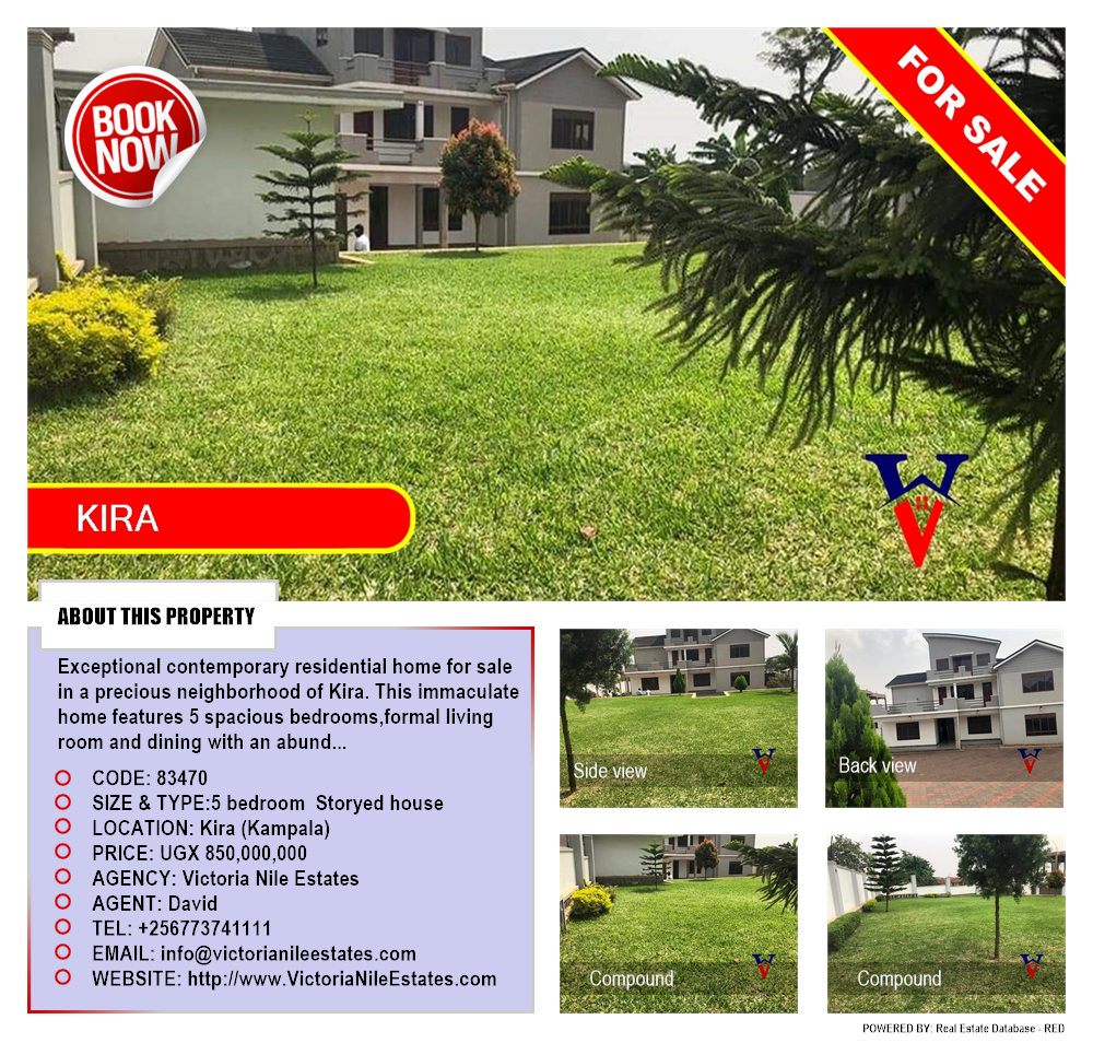 5 bedroom Storeyed house  for sale in Kira Kampala Uganda, code: 83470