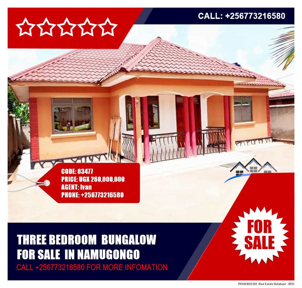 3 bedroom Bungalow  for sale in Namugongo Wakiso Uganda, code: 83477