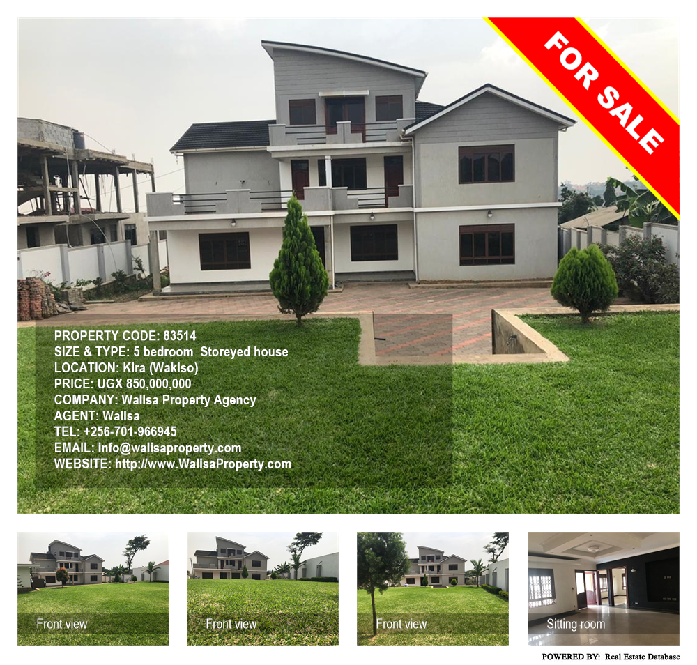 5 bedroom Storeyed house  for sale in Kira Wakiso Uganda, code: 83514