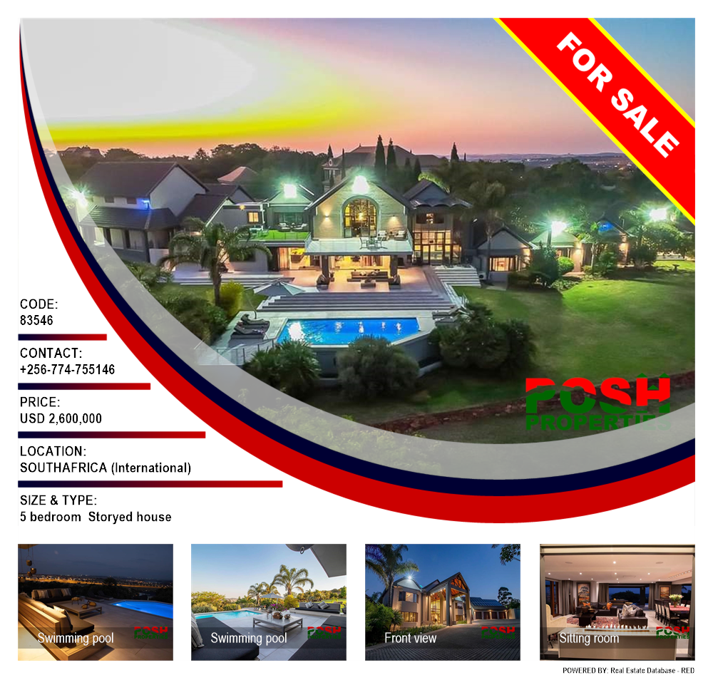 5 bedroom Storeyed house  for sale in Southafrica International Uganda, code: 83546