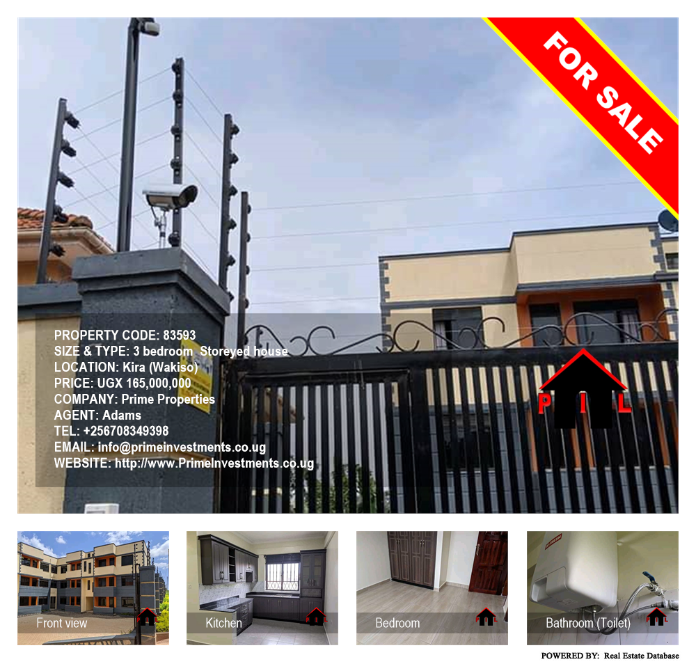 3 bedroom Storeyed house  for sale in Kira Wakiso Uganda, code: 83593
