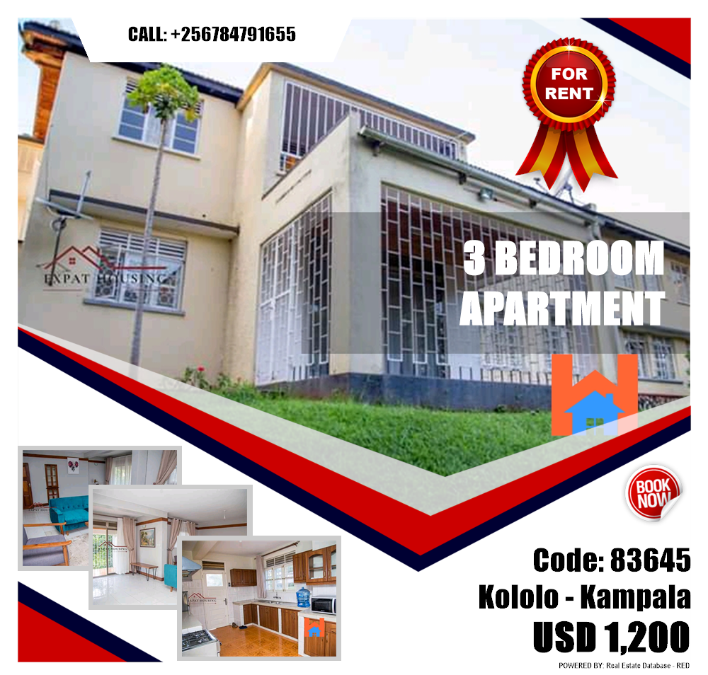 3 bedroom Apartment  for rent in Kololo Kampala Uganda, code: 83645