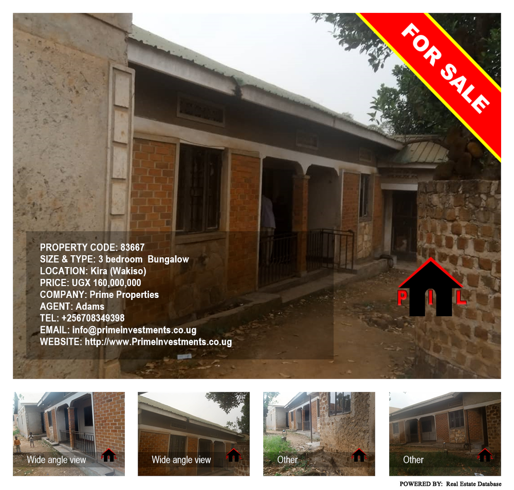 3 bedroom Bungalow  for sale in Kira Wakiso Uganda, code: 83667