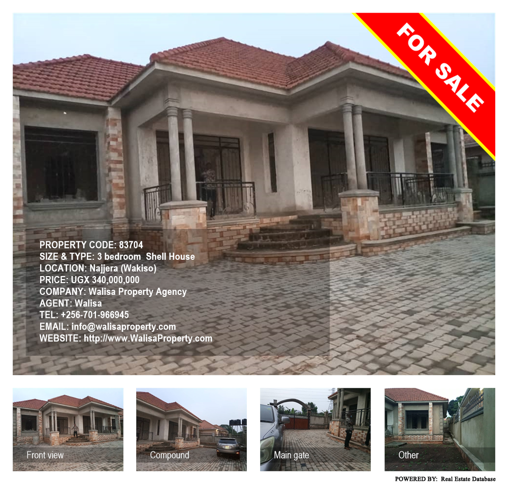 3 bedroom Shell House  for sale in Najjera Wakiso Uganda, code: 83704