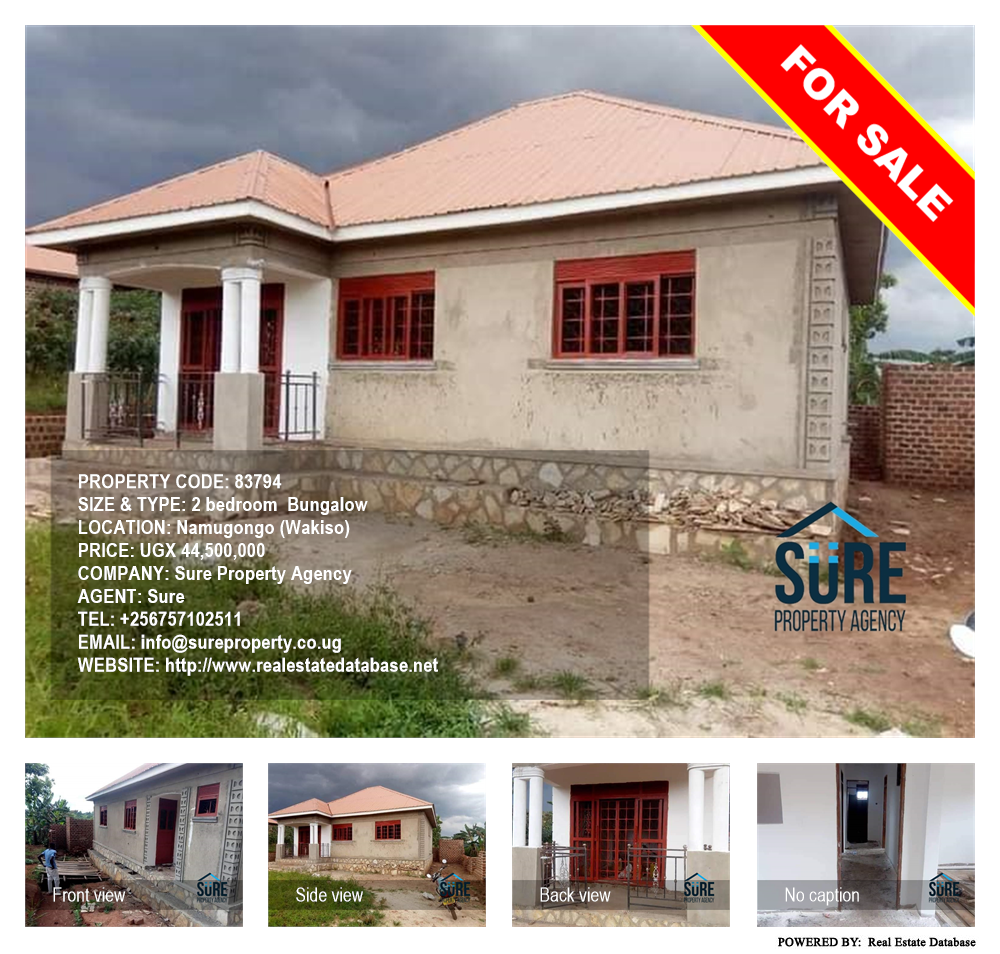 2 bedroom Bungalow  for sale in Namugongo Wakiso Uganda, code: 83794