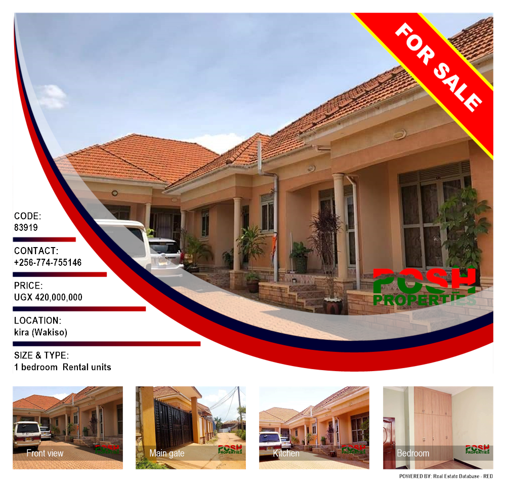 1 bedroom Rental units  for sale in Kira Wakiso Uganda, code: 83919
