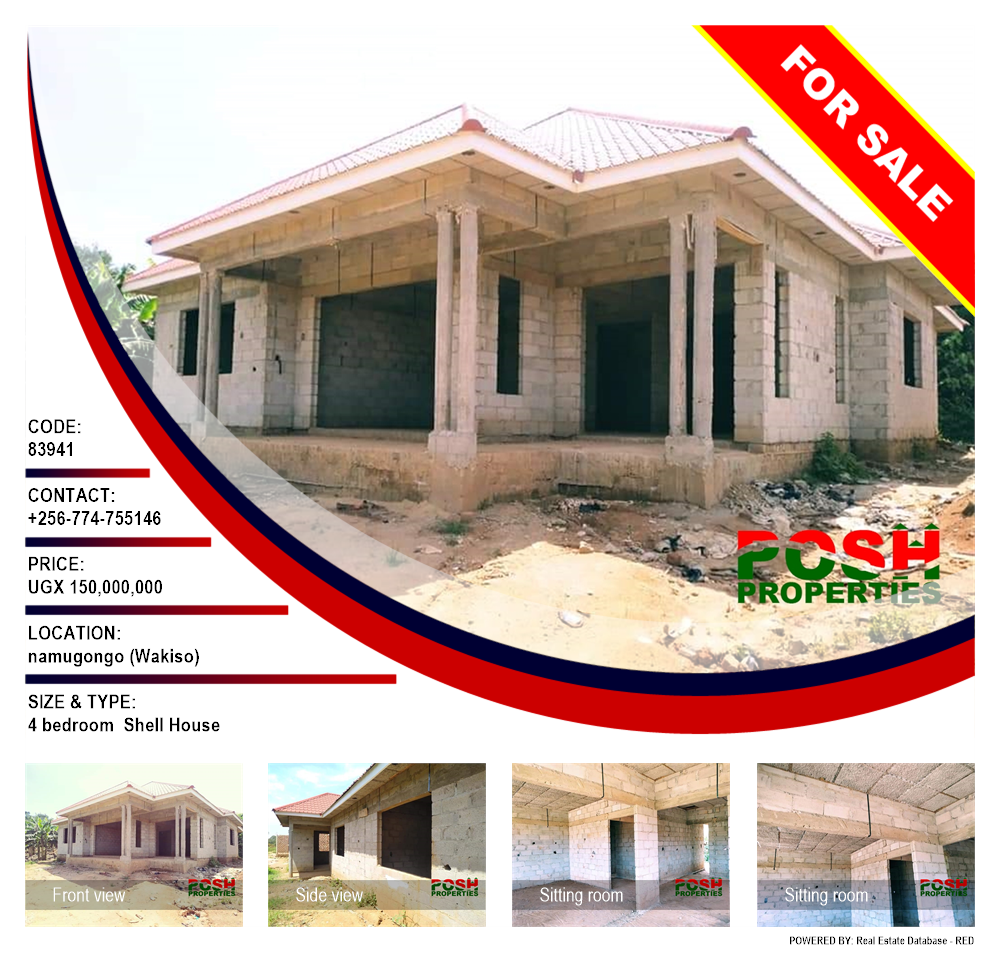 4 bedroom Shell House  for sale in Namugongo Wakiso Uganda, code: 83941