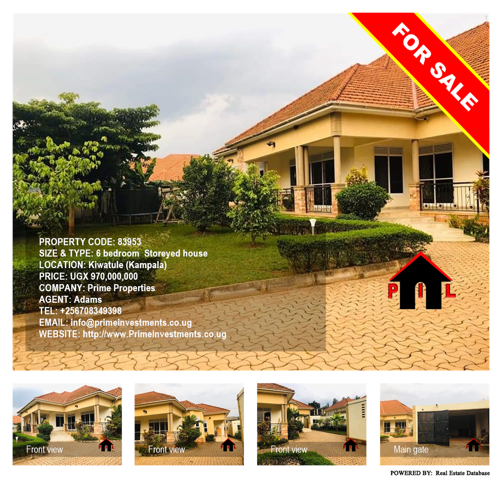 6 bedroom Storeyed house  for sale in Kiwaatule Kampala Uganda, code: 83953