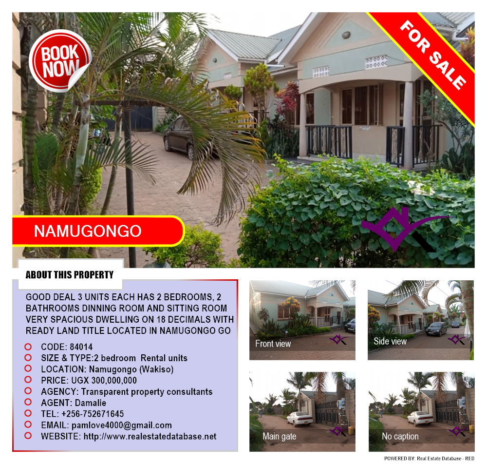 2 bedroom Rental units  for sale in Namugongo Wakiso Uganda, code: 84014