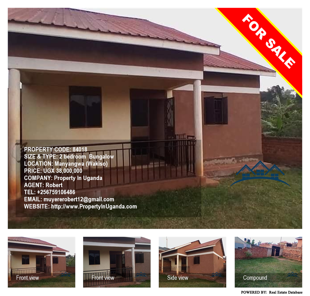 2 bedroom Bungalow  for sale in Manyangwa Wakiso Uganda, code: 84018