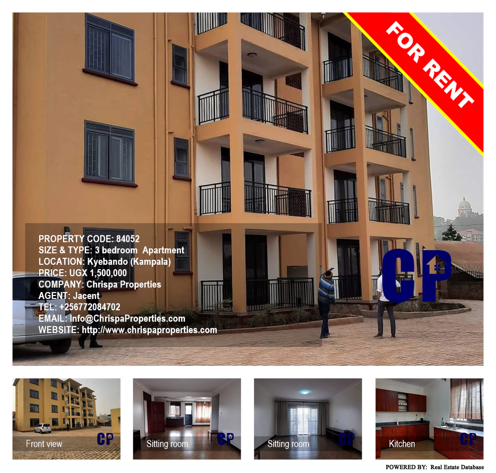 3 bedroom Apartment  for rent in Kyebando Kampala Uganda, code: 84052