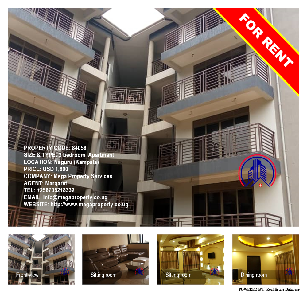 3 bedroom Apartment  for rent in Naguru Kampala Uganda, code: 84058