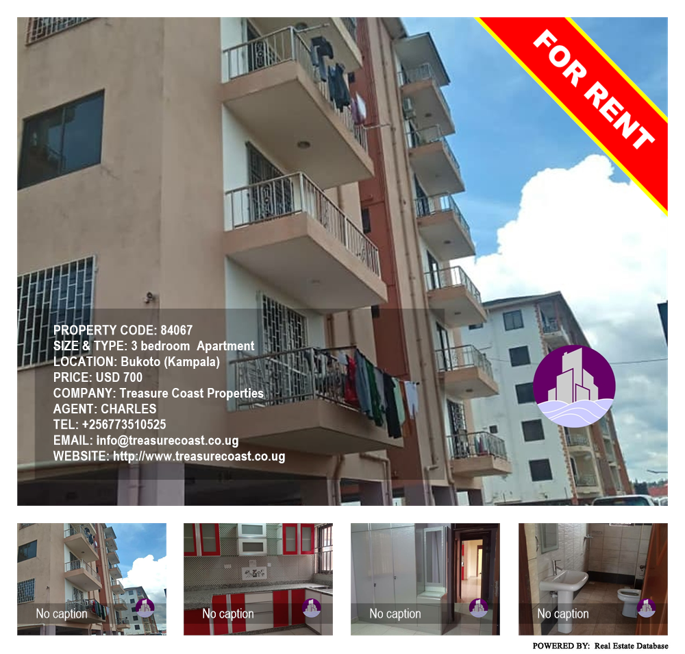 3 bedroom Apartment  for rent in Bukoto Kampala Uganda, code: 84067